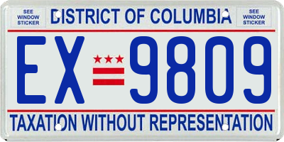 DC license plate EX9809