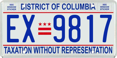 DC license plate EX9817