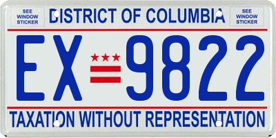 DC license plate EX9822