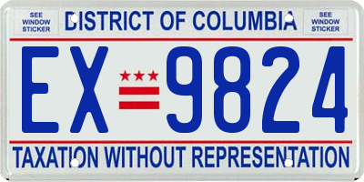 DC license plate EX9824