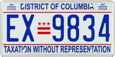 DC license plate EX9834