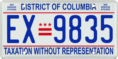 DC license plate EX9835