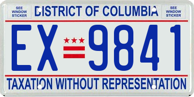 DC license plate EX9841