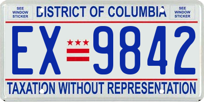 DC license plate EX9842