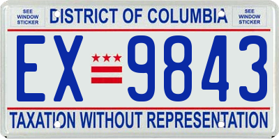 DC license plate EX9843