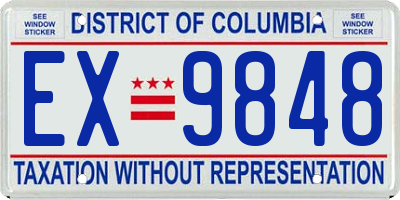 DC license plate EX9848