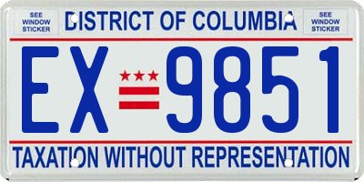 DC license plate EX9851