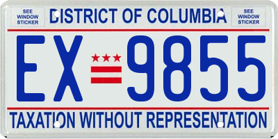 DC license plate EX9855