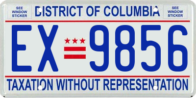DC license plate EX9856