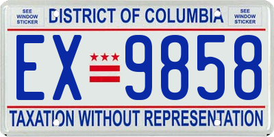 DC license plate EX9858