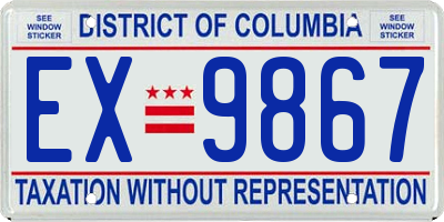 DC license plate EX9867