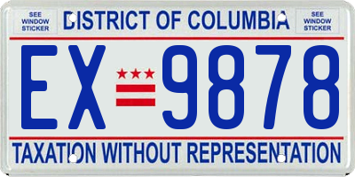 DC license plate EX9878