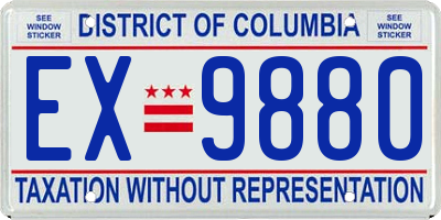 DC license plate EX9880