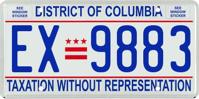 DC license plate EX9883