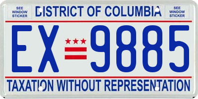 DC license plate EX9885