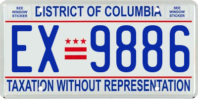 DC license plate EX9886