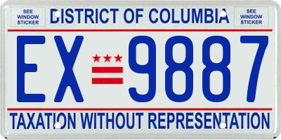 DC license plate EX9887