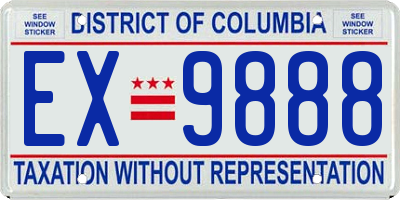 DC license plate EX9888