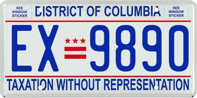 DC license plate EX9890