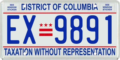 DC license plate EX9891