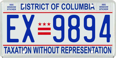 DC license plate EX9894