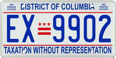 DC license plate EX9902