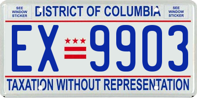 DC license plate EX9903