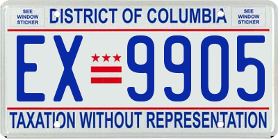 DC license plate EX9905