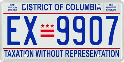 DC license plate EX9907