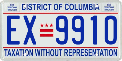 DC license plate EX9910