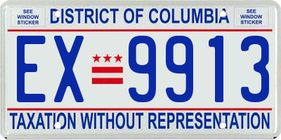 DC license plate EX9913