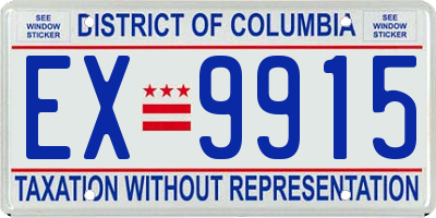 DC license plate EX9915