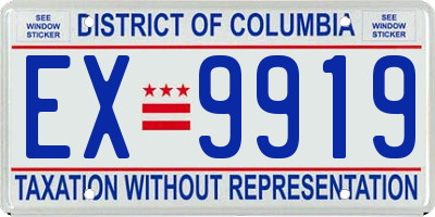 DC license plate EX9919
