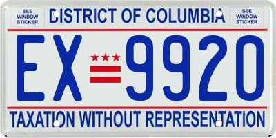 DC license plate EX9920