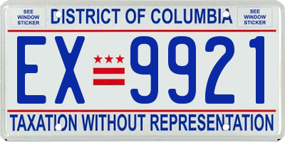 DC license plate EX9921