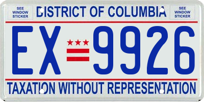 DC license plate EX9926