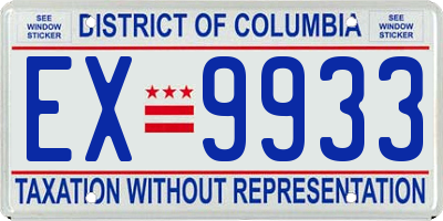 DC license plate EX9933