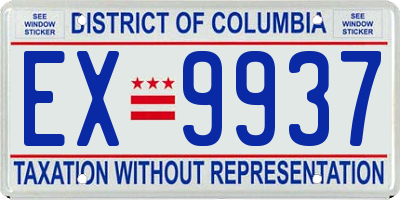 DC license plate EX9937