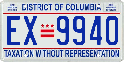 DC license plate EX9940