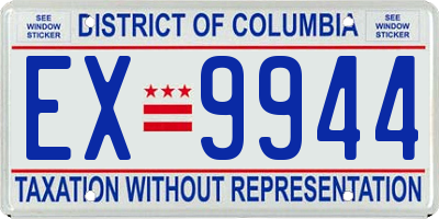 DC license plate EX9944