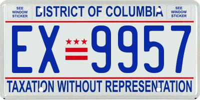 DC license plate EX9957
