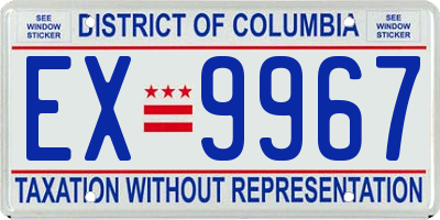 DC license plate EX9967