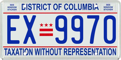 DC license plate EX9970