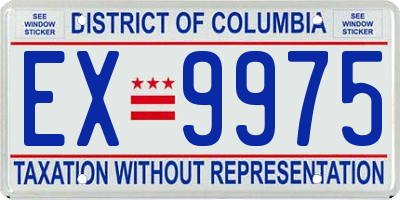 DC license plate EX9975