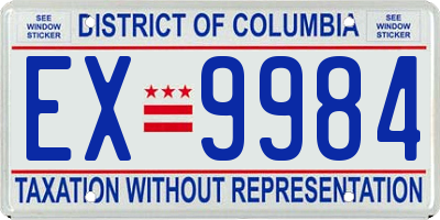 DC license plate EX9984