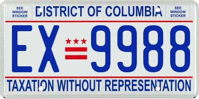 DC license plate EX9988