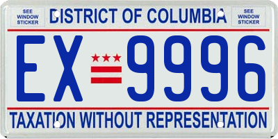 DC license plate EX9996