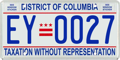 DC license plate EY0027