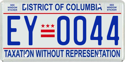 DC license plate EY0044
