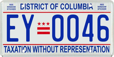 DC license plate EY0046